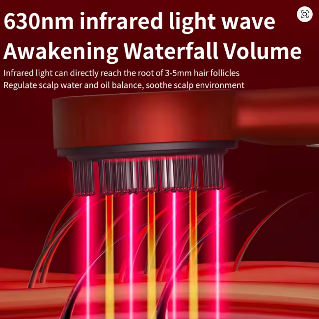 Kiit Peigne de massage électrique LED + Croissance des Cheveux