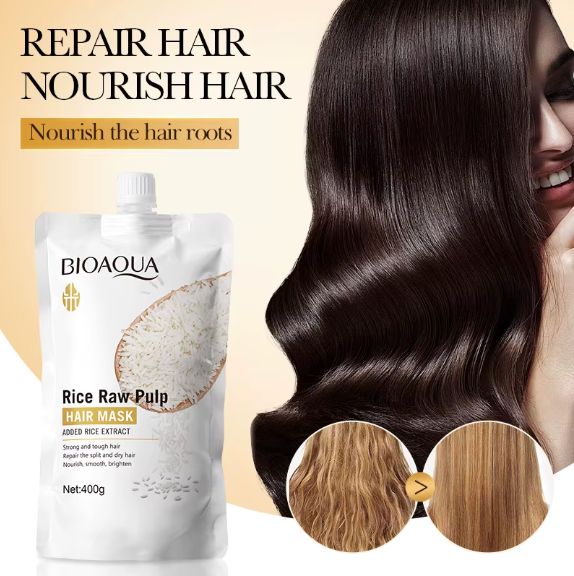 Soin Capillaire Réparateur Ultra- Rapide pour Cheveux Abîmés à la Kératine & Riz